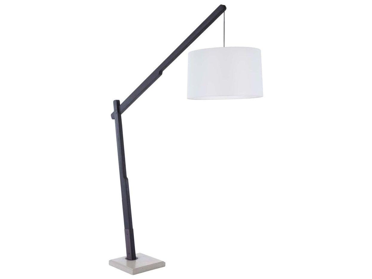 Arteriors Home Sarsa Ebony Teak Travertine Black Floor Lamp