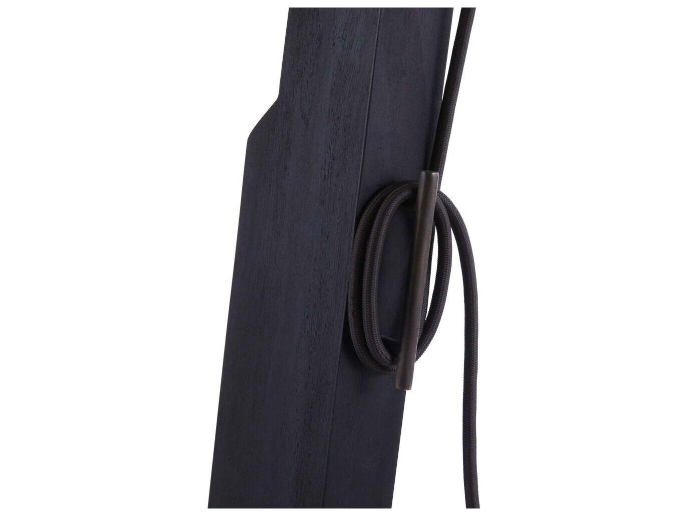 Arteriors Home Sarsa Ebony Teak Travertine Black Floor Lamp