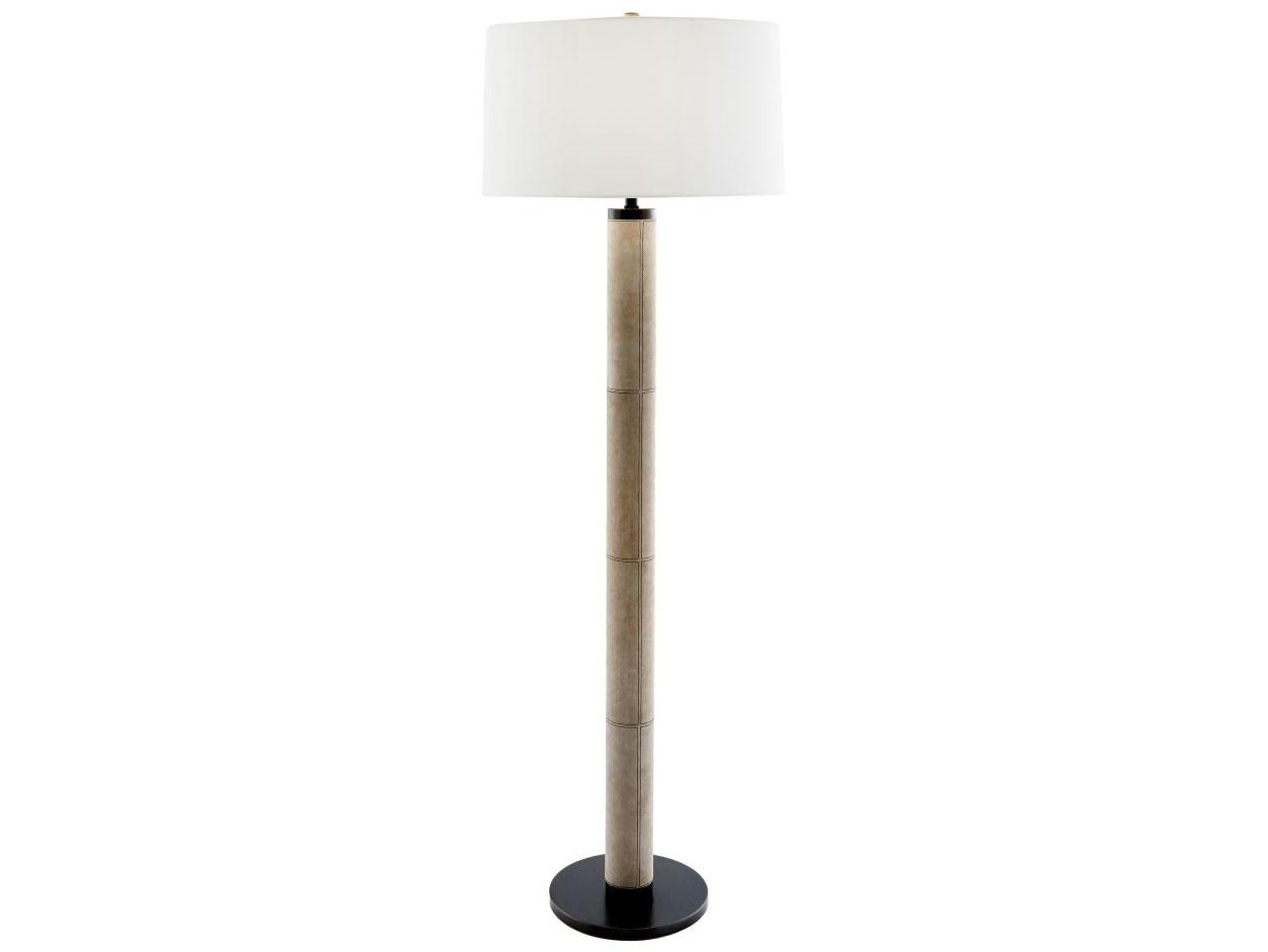Arteriors Home Russel Bone Suede Bronze Iron Off White Floor Lamp