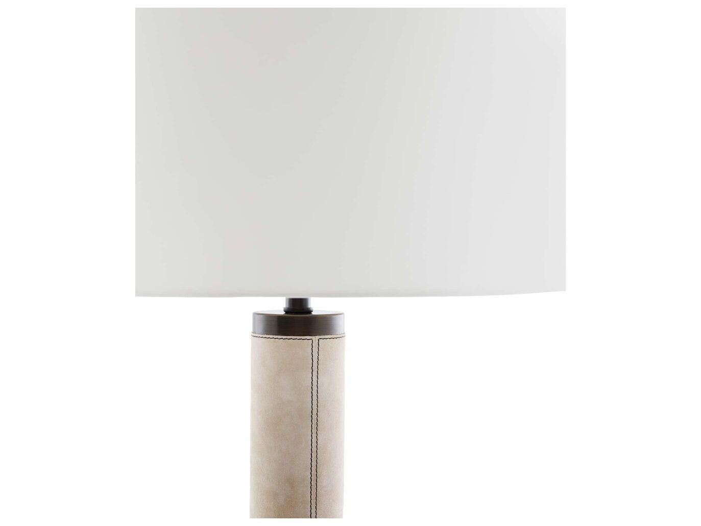 Arteriors Home Russel Bone Suede Bronze Iron Off White Floor Lamp