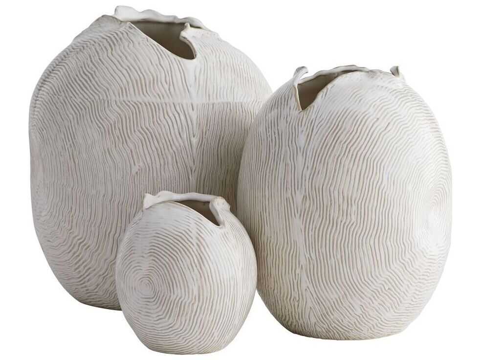 Arteriors Home Blume White Wash Vase Set of 3