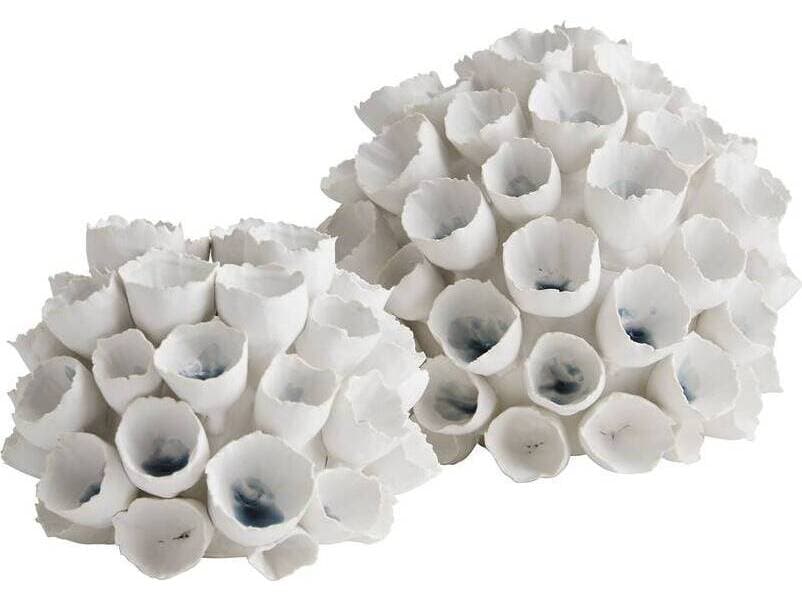 Arteriors Home Dakota White Pale Cornflower Vase Set of 2