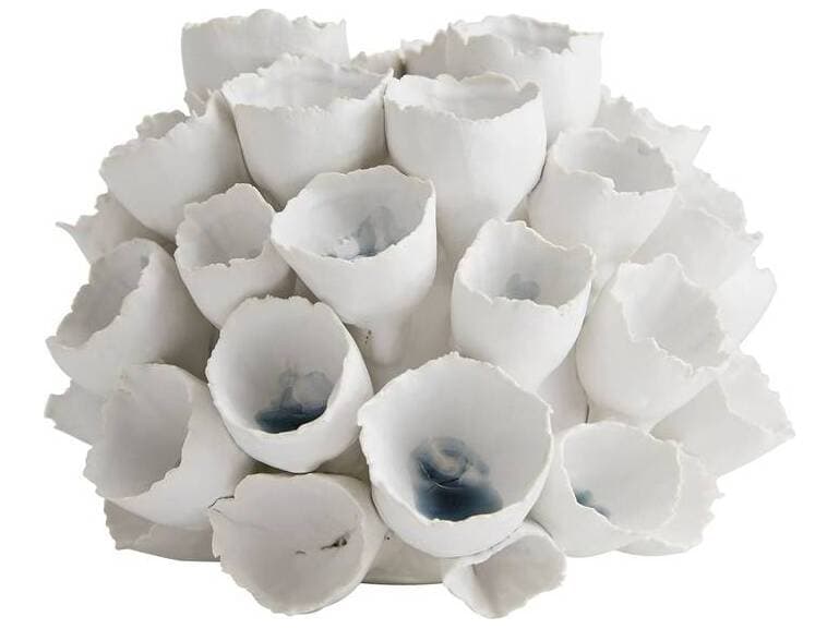 Arteriors Home Dakota White Pale Cornflower Vase Set of 2