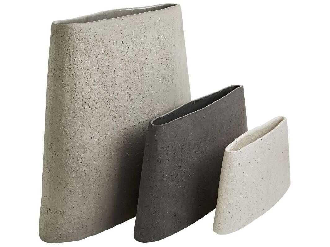 Arteriors Home Hasta Gray Ceramic Vase Set of 3