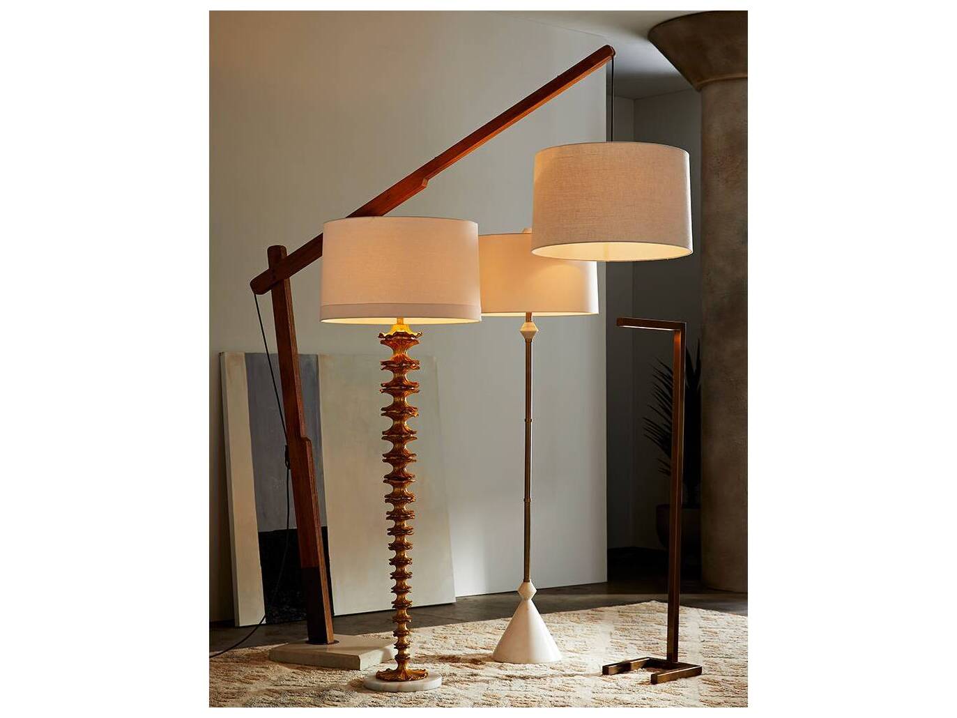 Arteriors Home Salford Vintage Brass Floor Lamp