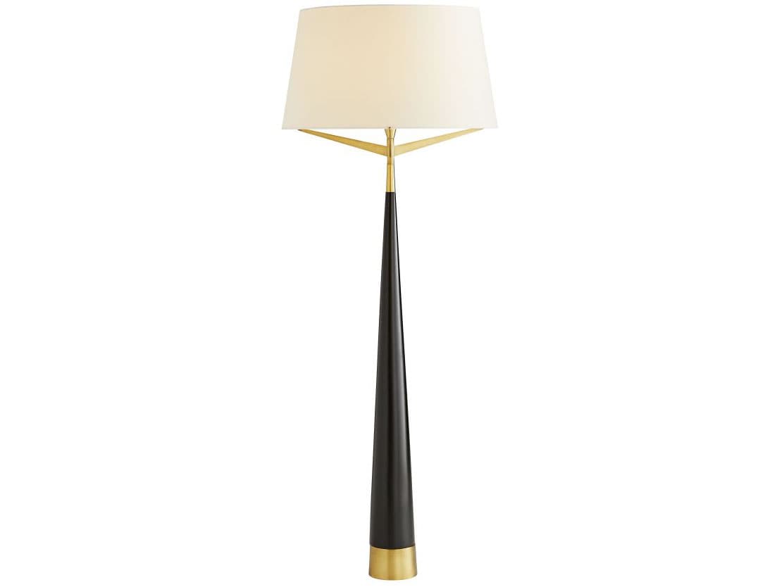 Arteriors Home Elden Black Resin Antique Brass Floor Lamp