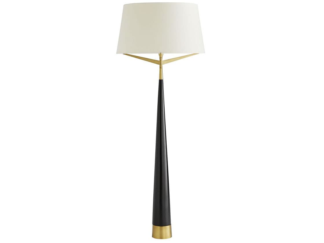 Arteriors Home Elden Black Resin Antique Brass Floor Lamp
