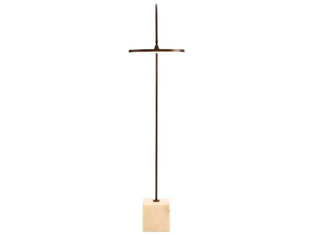 Arteriors Home Nuri English Bronze White Marble Floor Lamp