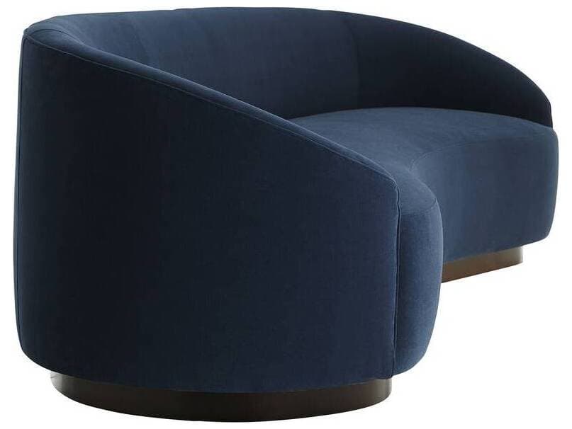 Arteriors Home Turner Indigo Blue Velvet Upholstered Sofa