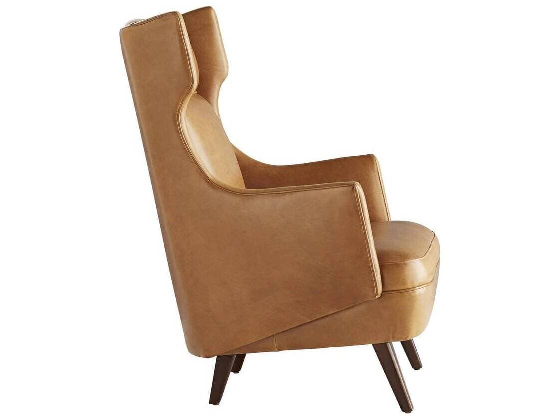 Arteriors Home Budelli Brown Leather Accent Chair