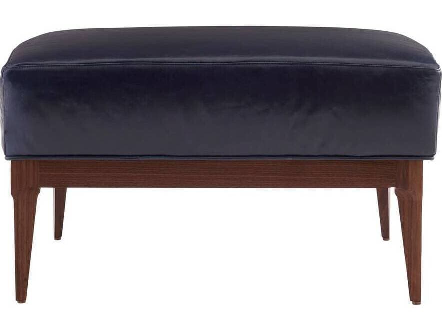 Arteriors Home Indigo Blue Leather Ottoman