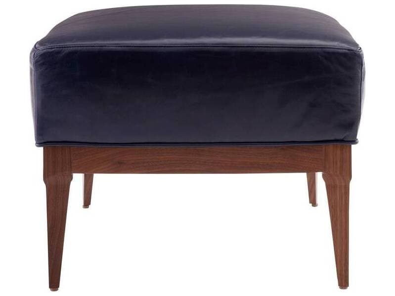Arteriors Home Indigo Blue Leather Ottoman