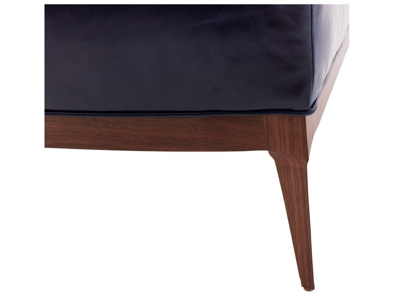 Arteriors Home Indigo Blue Leather Ottoman