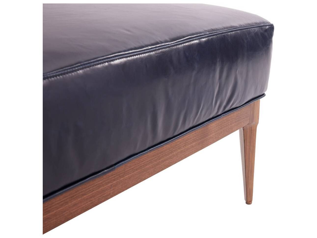 Arteriors Home Indigo Blue Leather Ottoman