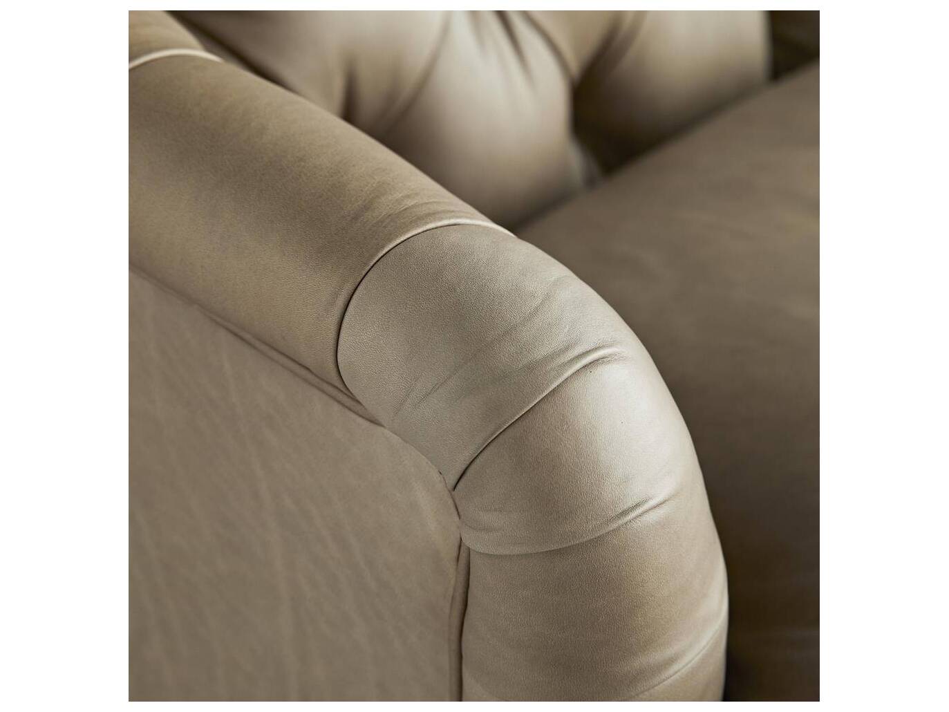 Arteriors Home Klein Mushroom Grey Ash Leather Sofa