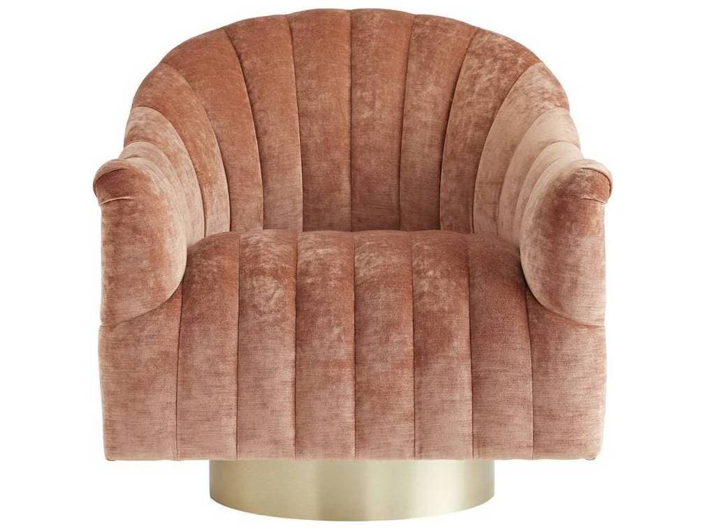 Arteriors Home Springsteen Swivel Pink Velvet Accent Chair