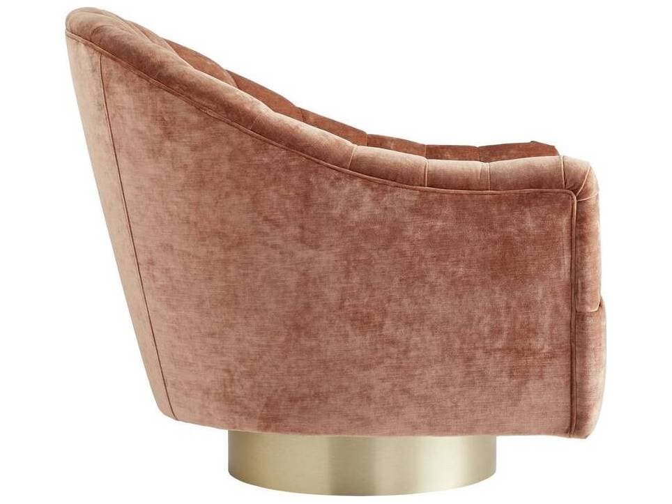 Arteriors Home Springsteen Swivel Pink Velvet Accent Chair