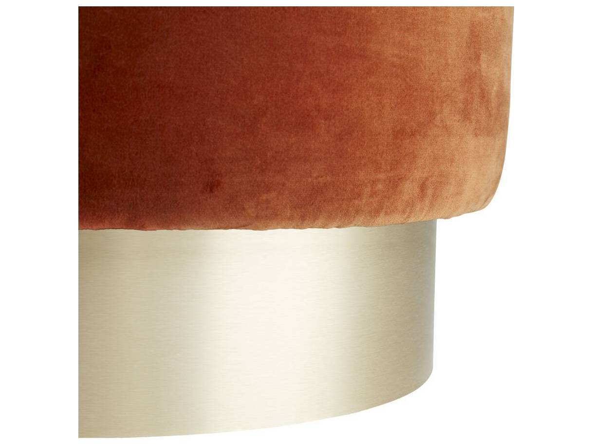 Arteriors Home Avalon Persimmon Velvet Red Upholstered Ottoman