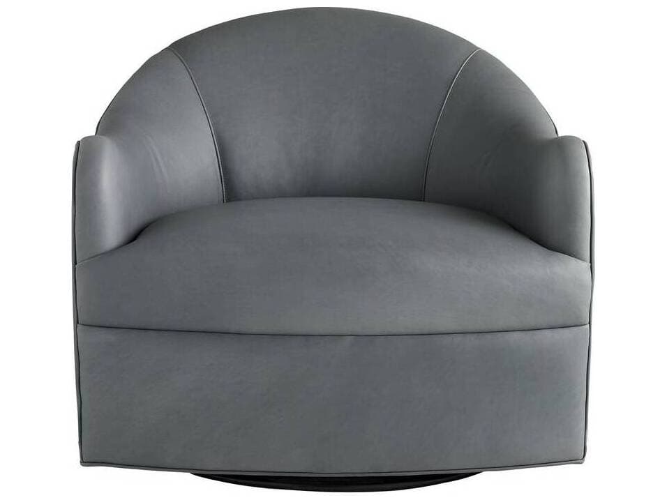 Arteriors Home Delfino Swivel Gray Leather Accent Chair