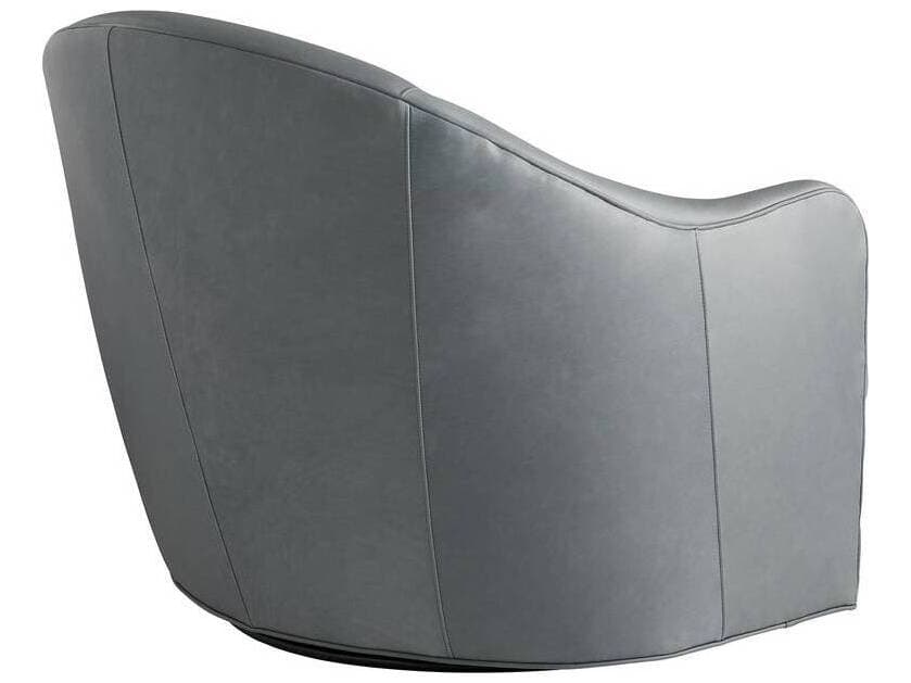 Arteriors Home Delfino Swivel Gray Leather Accent Chair