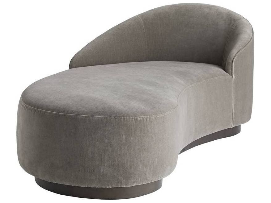 Arteriors Home Turner Sharkskin Velvet Gray Upholstered Chaise