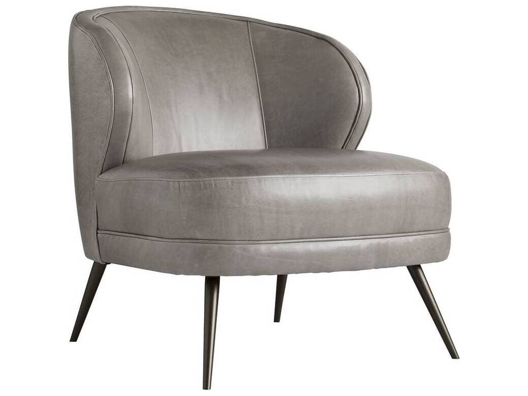 Arteriors Home Gray Leather Accent Chair