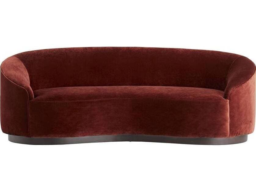 Arteriors Home Turner Paprika Velvet Red Upholstered Sofa