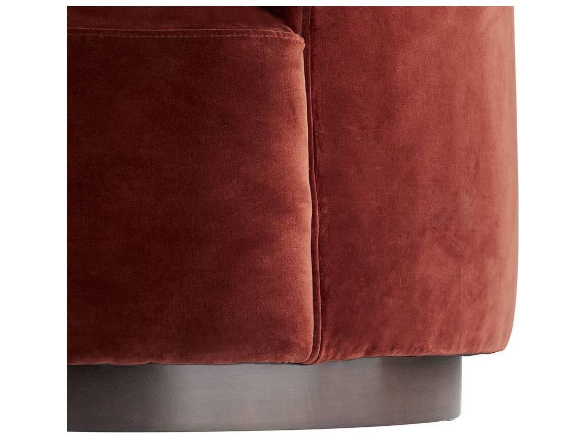 Arteriors Home Turner Paprika Velvet Red Upholstered Sofa