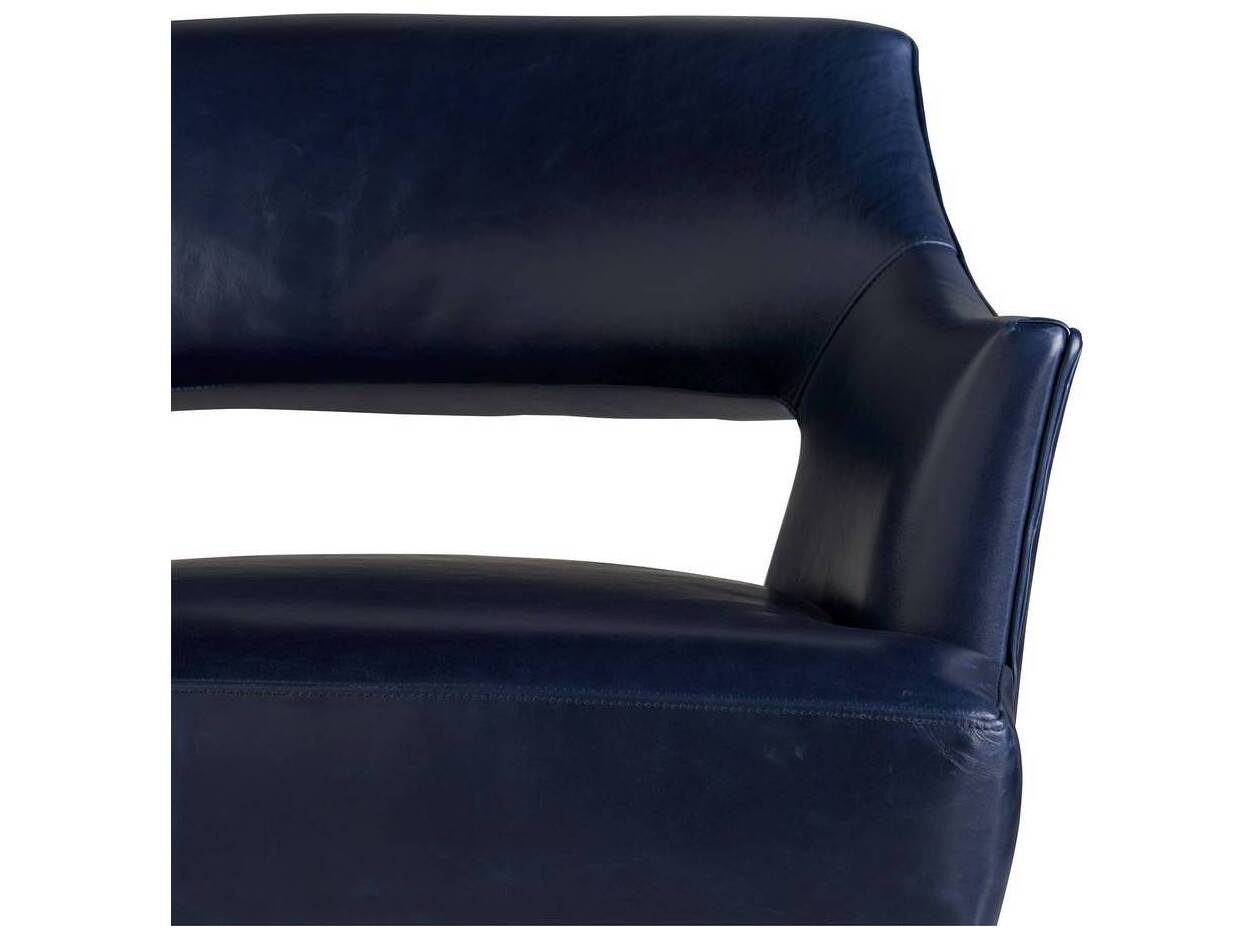Arteriors Home Laurette Blue Leather Accent Chair