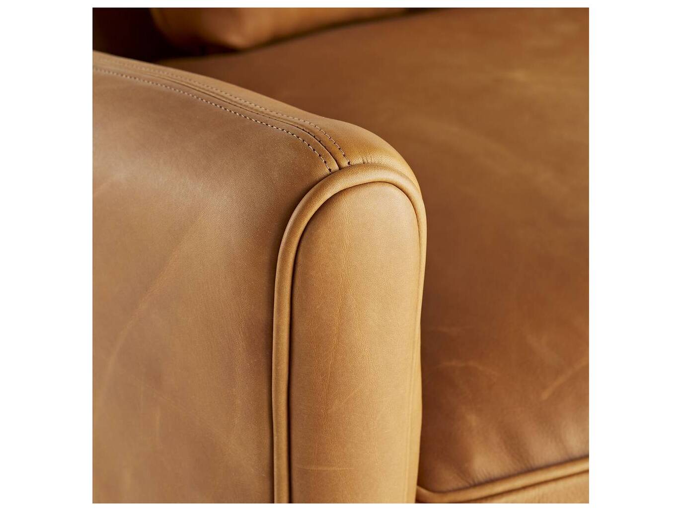 Arteriors Home Vincent Butterscotch Brown Leather Sofa