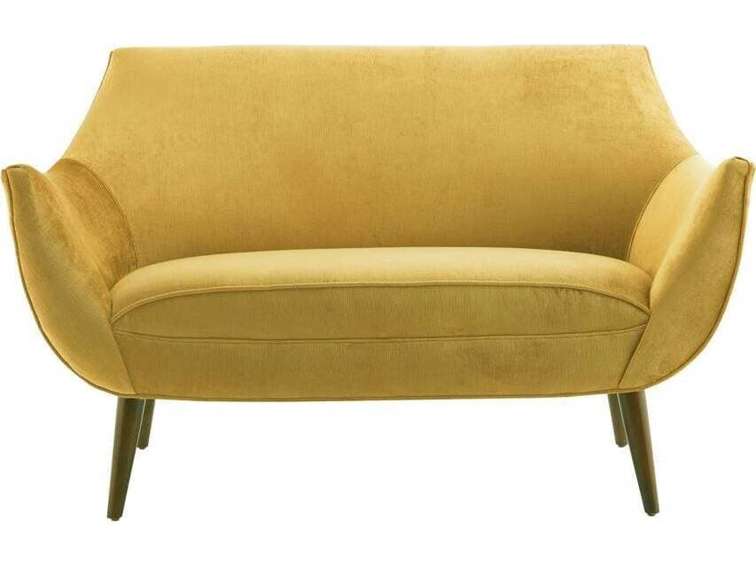 Arteriors Home Leandro Marigold Yellow Velvet Upholstered Loveseat