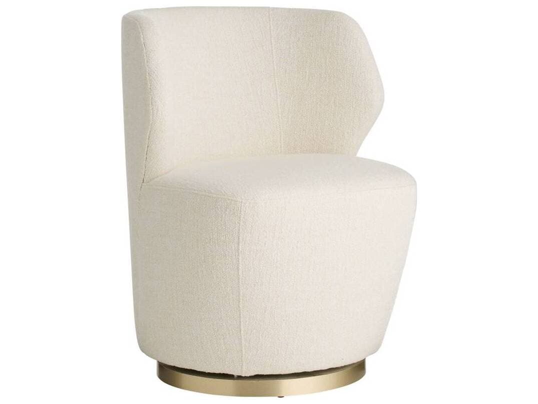 Arteriors Home Poppy Swivel White Accent Chair
