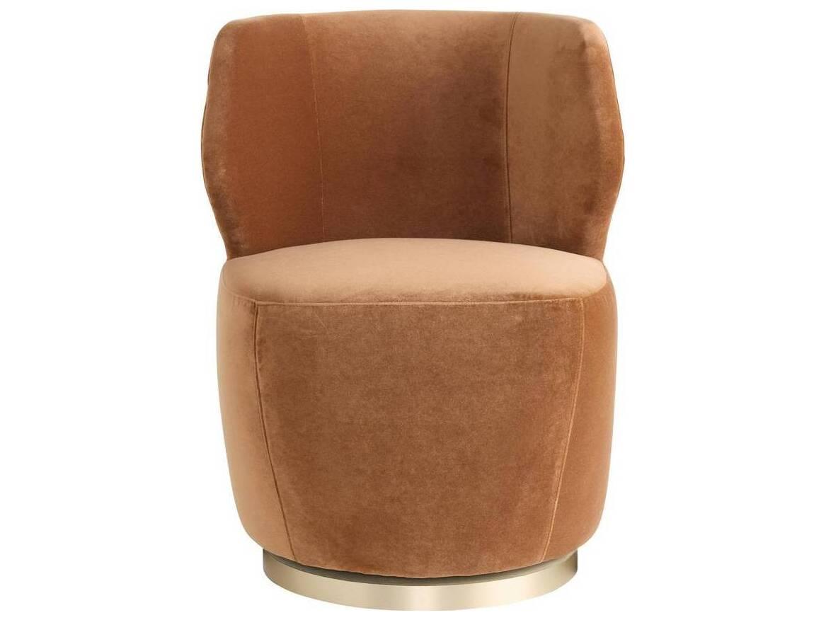 Arteriors Home Poppy Swivel Orange Velvet Accent Chair