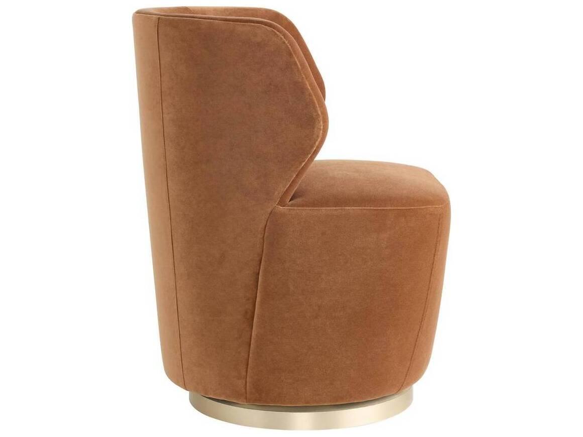 Arteriors Home Poppy Swivel Orange Velvet Accent Chair