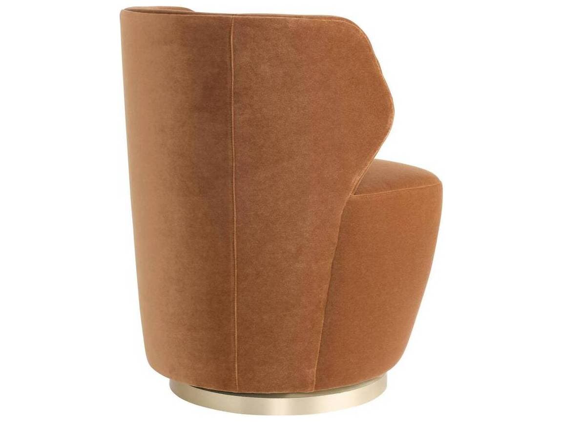 Arteriors Home Poppy Swivel Orange Velvet Accent Chair