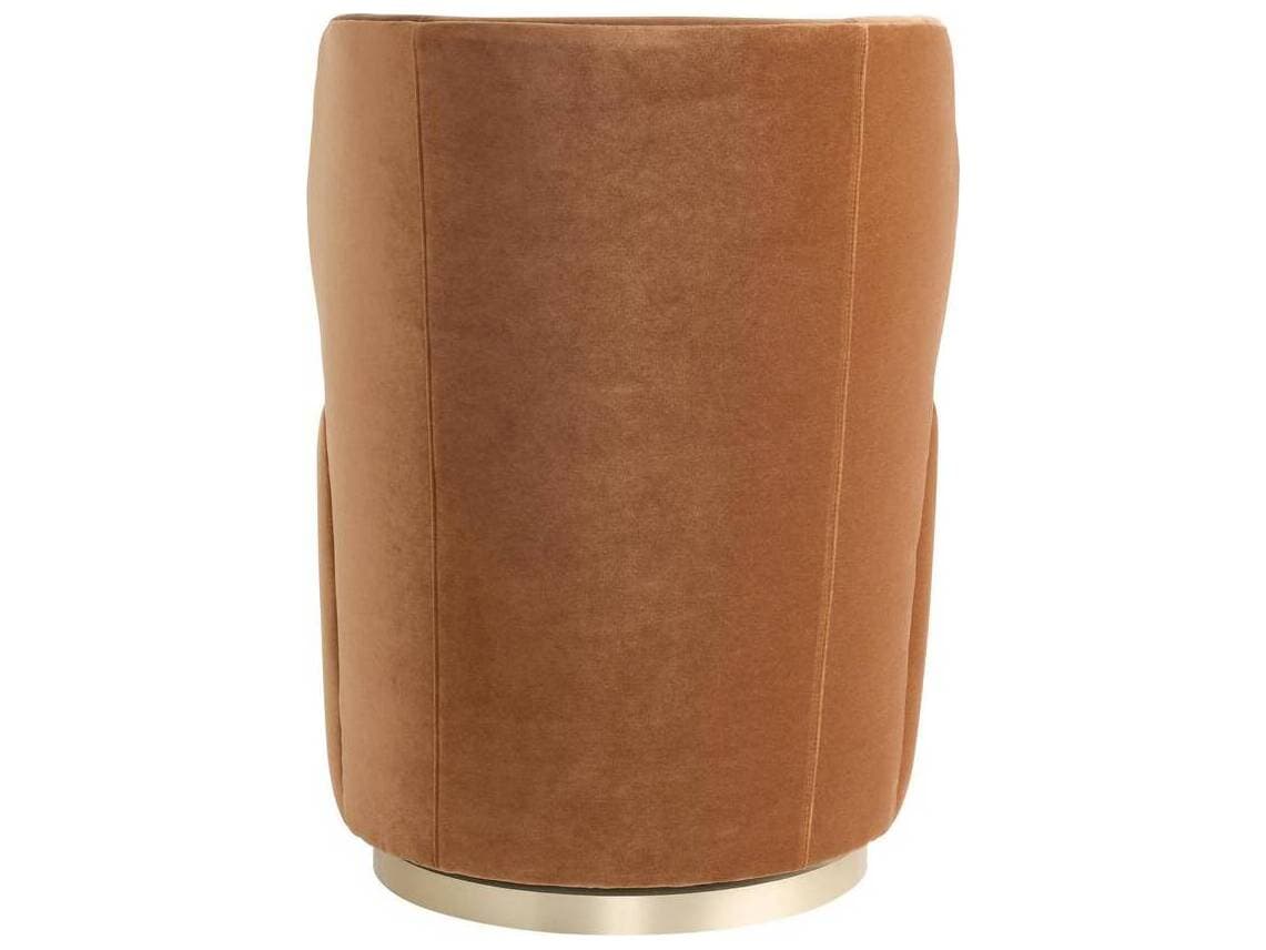 Arteriors Home Poppy Swivel Orange Velvet Accent Chair
