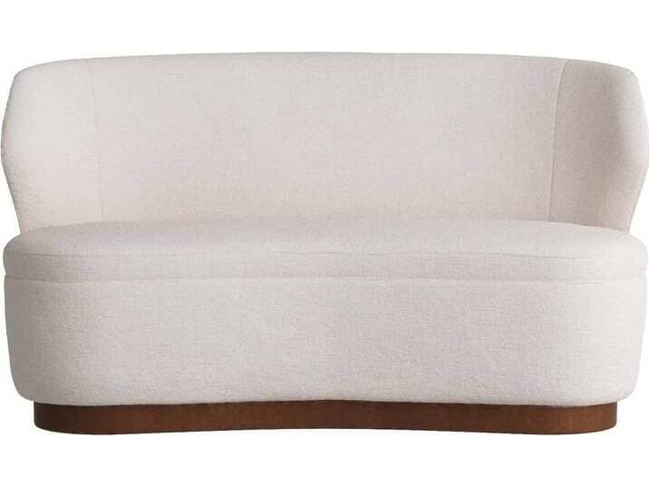 Arteriors Home Pasadena Cloud Dark Walnut White Upholstered Loveseat