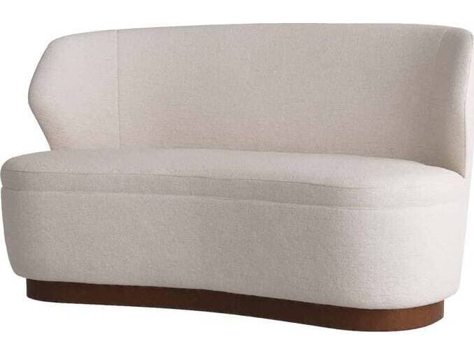 Arteriors Home Pasadena Cloud Dark Walnut White Upholstered Loveseat