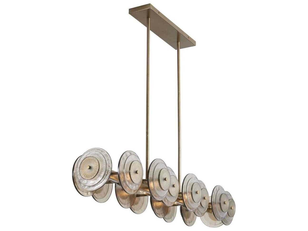 Arteriors Home Kinlee 12-Light Antique Brass Linear Island Pendant