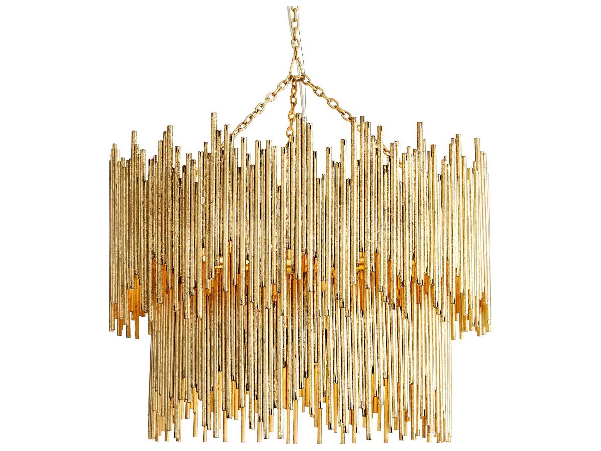 Arteriors Home Prescott 8-Light Gold Leaf Tiered Pendant