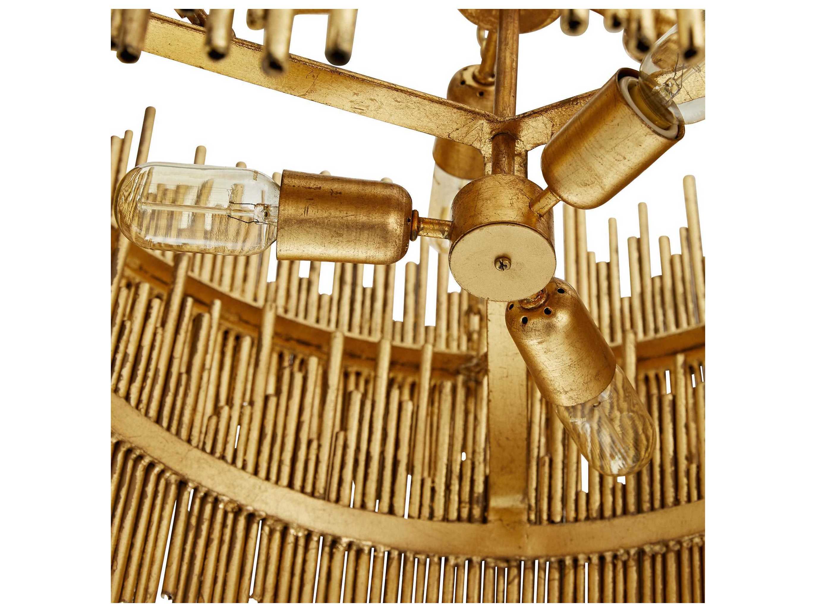 Arteriors Home Prescott 8-Light Gold Leaf Tiered Pendant