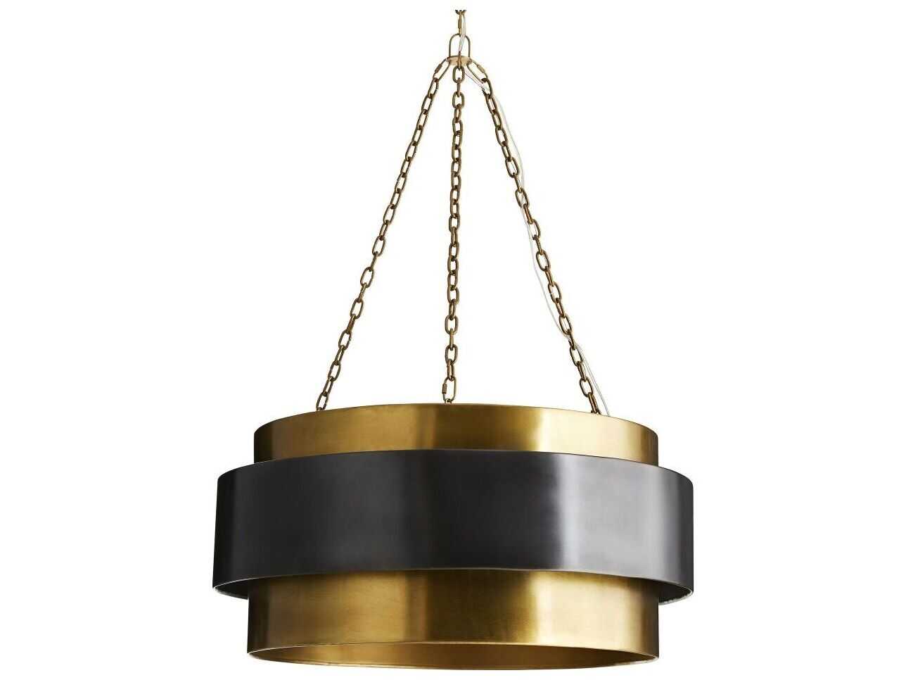 Arteriors Home Nolan 4-Light Vintage Brass Antique Drum Pendant