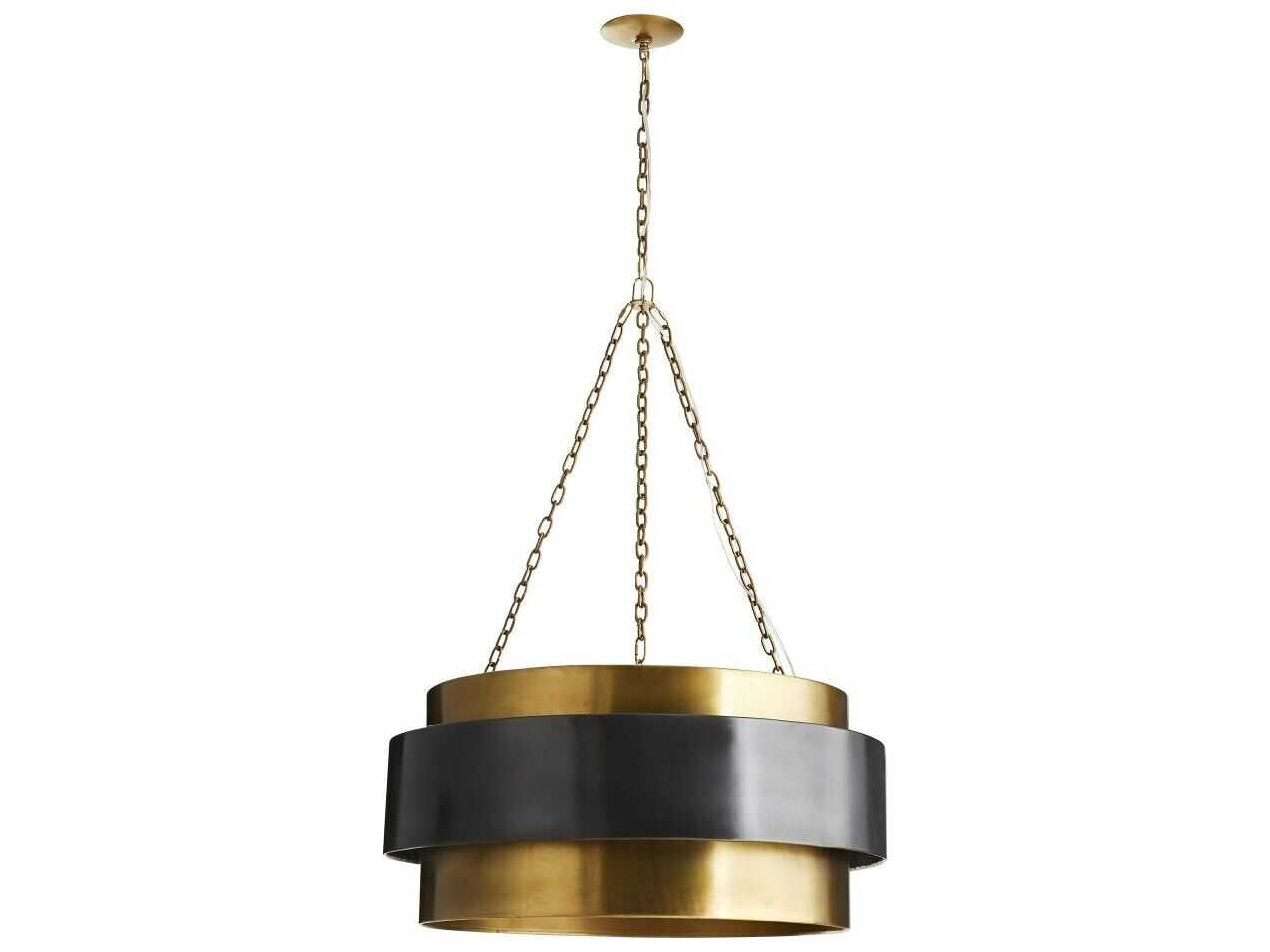 Arteriors Home Nolan 4-Light Vintage Brass Antique Drum Pendant