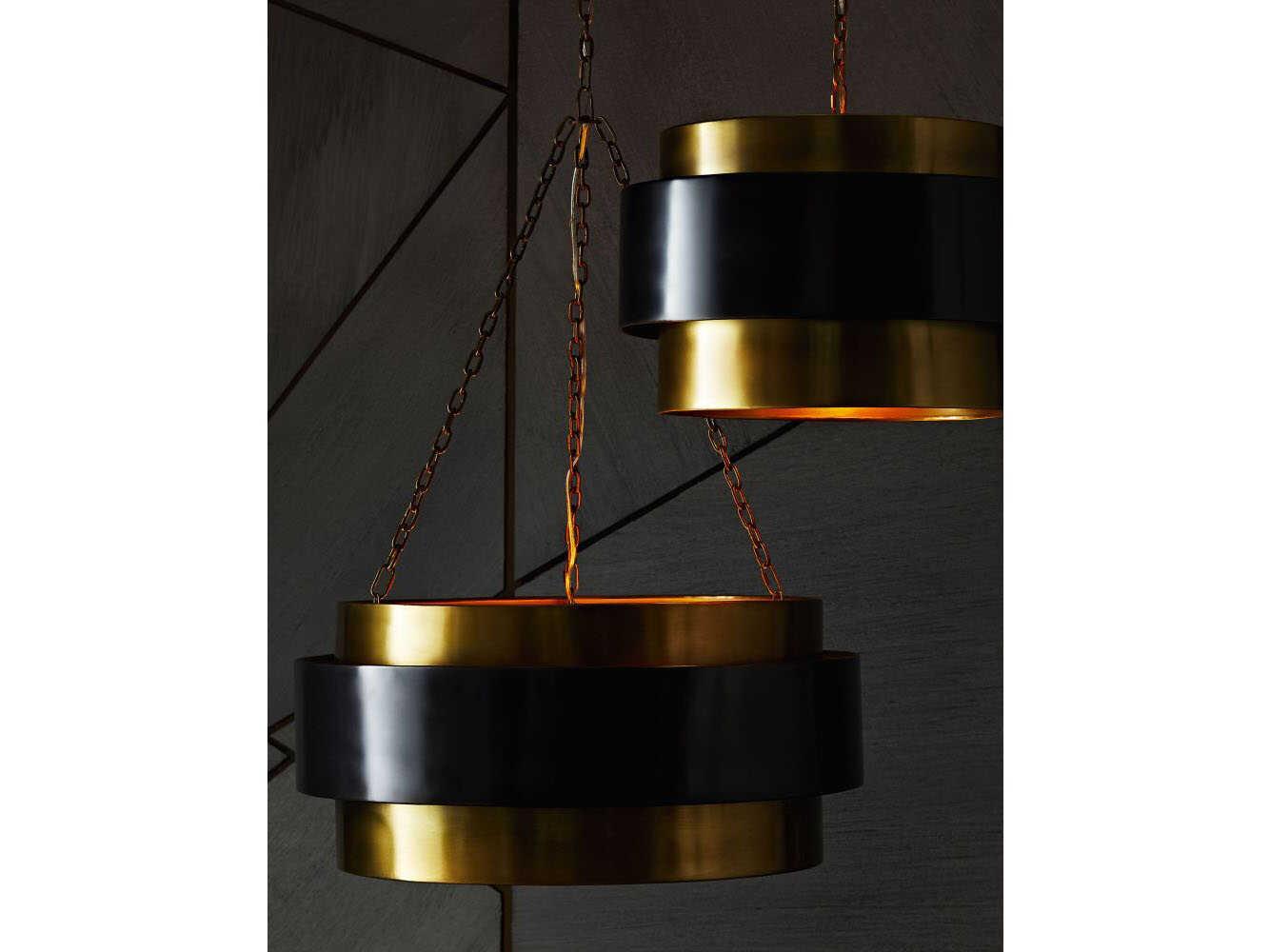 Arteriors Home Nolan 4-Light Vintage Brass Antique Drum Pendant