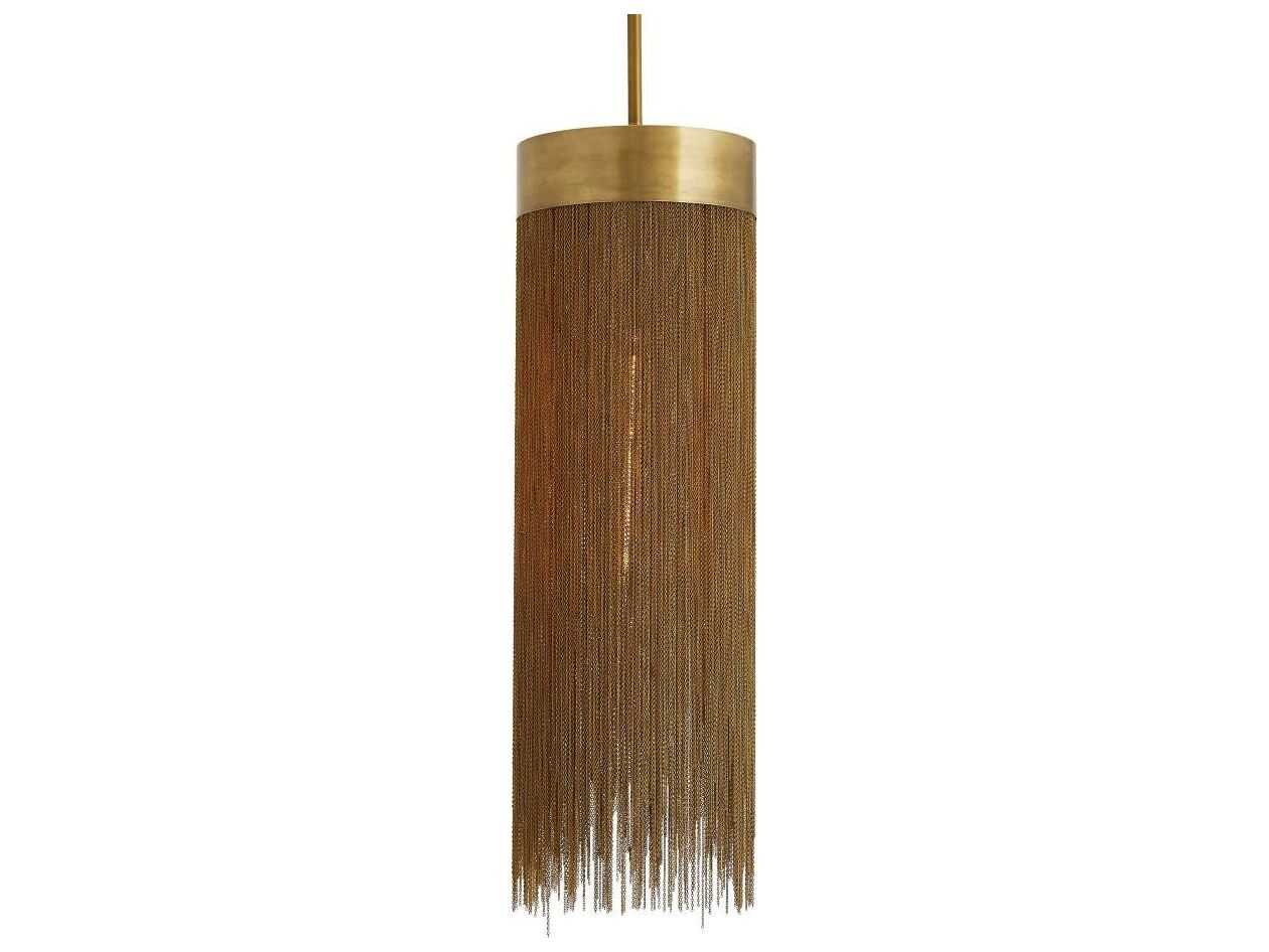 Arteriors Home Fatima 1-Light Antique Brass Cylinder Mini Pendant
