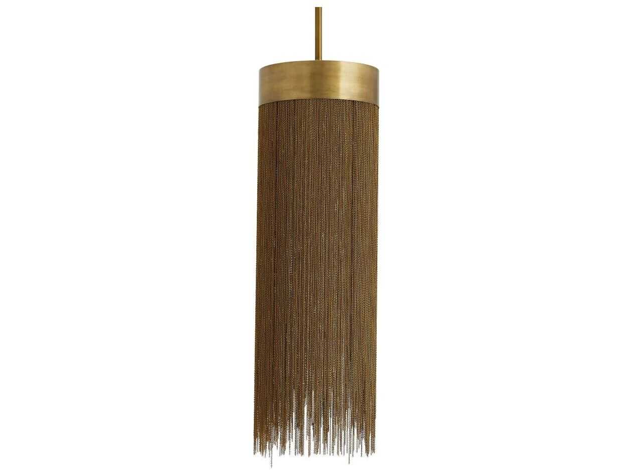 Arteriors Home Fatima 1-Light Antique Brass Cylinder Mini Pendant