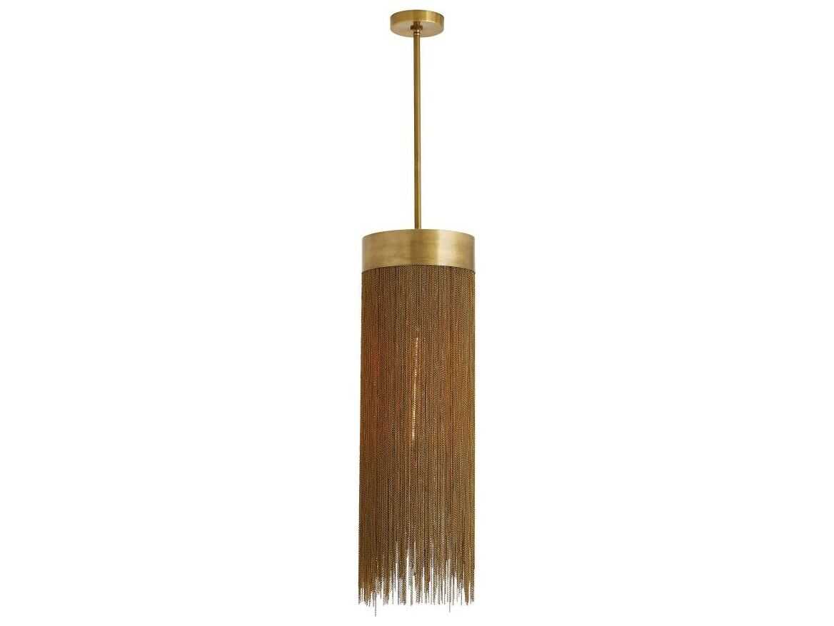 Arteriors Home Fatima 1-Light Antique Brass Cylinder Mini Pendant