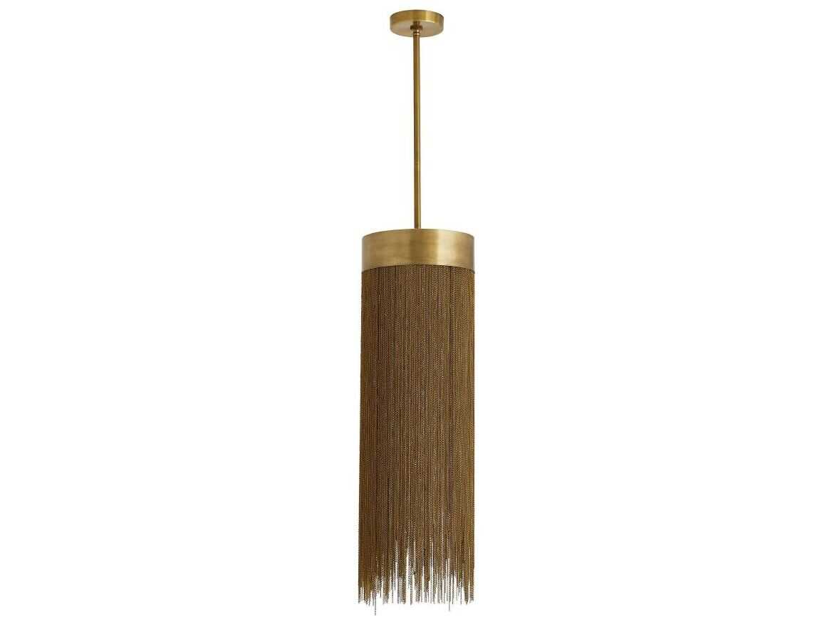 Arteriors Home Fatima 1-Light Antique Brass Cylinder Mini Pendant