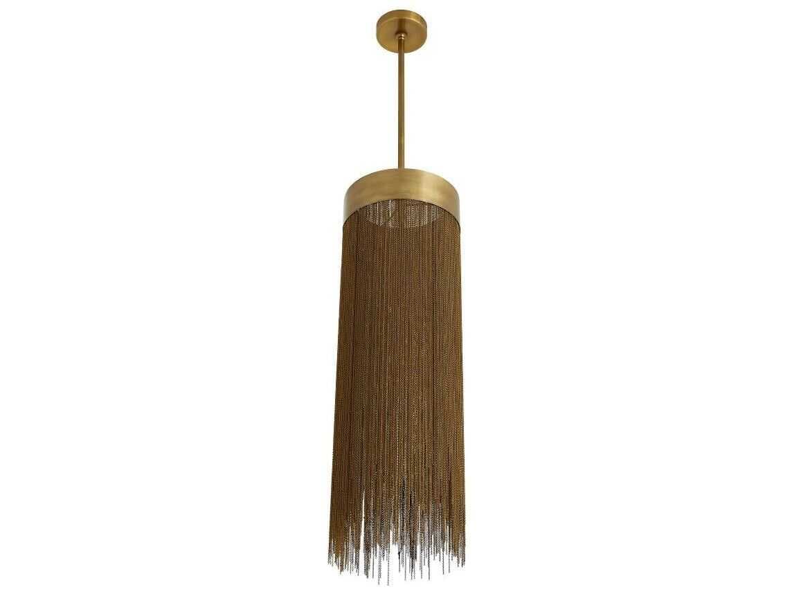 Arteriors Home Fatima 1-Light Antique Brass Cylinder Mini Pendant