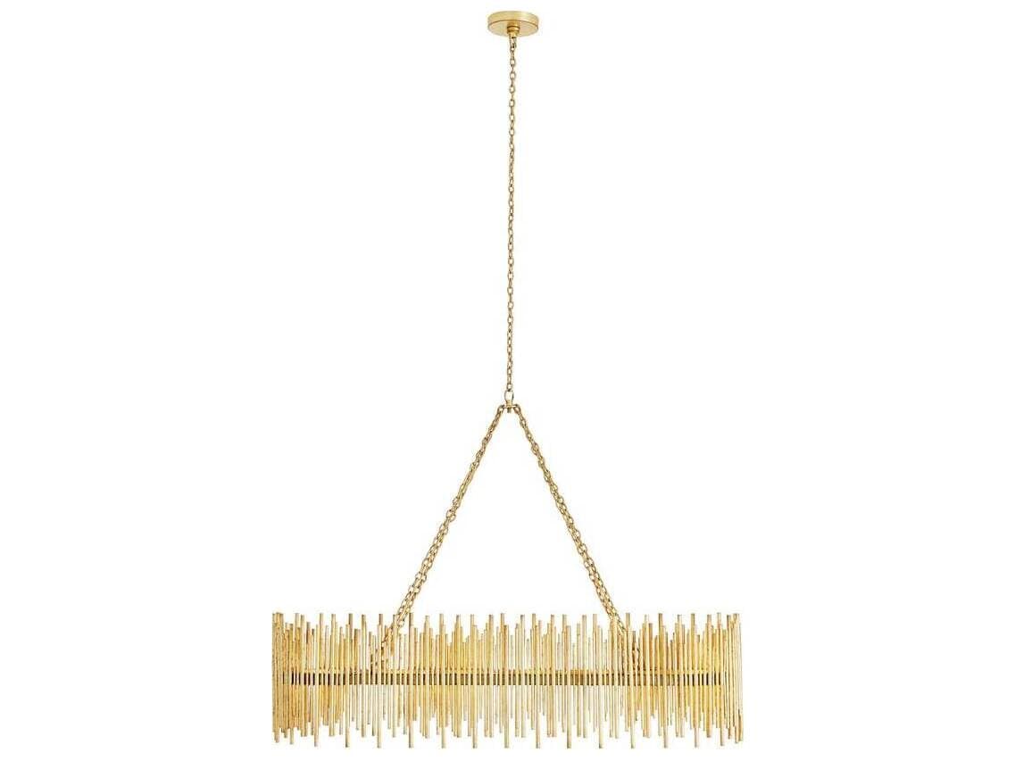 Arteriors Home Prescott 10-Light Gold Leaf Linear Island Pendant